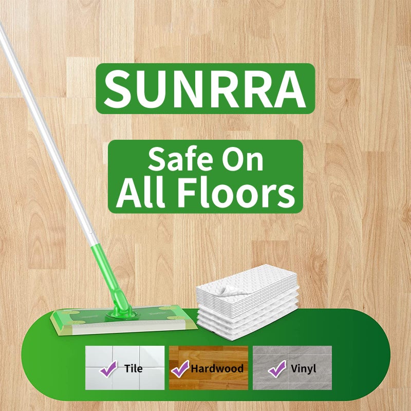 SUNRRA 200 Count Thickeded Dry Sweeping Cloths Compatible with Swiffer Pad  Strong Removal for Dust  Hair and Dander  Dry Refills Compatible with Swiffer Mop  11 x 8.6 inch - Image 4